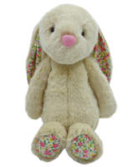 Mopsey Bunny - Mopsey Bunny. Beige Bunny with Floral Ears and Feet 25cmH.