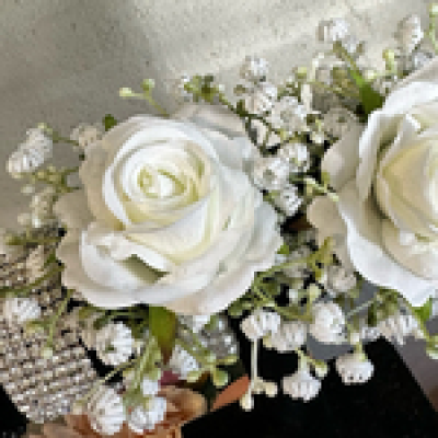 White artificial wrist corsage - Special forever lasting wrist corsage