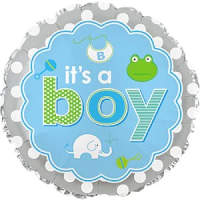 Its A Boy Balloon - 9in Its A Boy Icons Balloon. Air Filled. Cup and Stick included. 9in.